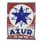 Azurblauer emaillierter Tankstellenteller 1