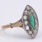 Antique 18k Gold and Silver Ring with Emerald and Rose Cut Diamonds, Early 900s, Image 2