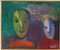 William Skotte Olsen, Two Faces in Blue and Green Nuances, Oil on Canvas, Image 1