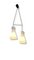 Lámpara de araña italiana de vidrio blanco con dos luces, años 50, Imagen 2