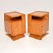 Swedish Art Deco Bedside Cabinets in Birds Eye Maple, 1920s, Set of 2 8