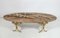 Italian Neoclassical Style Oval Coffee Table in Brass and Marble, 1950s 5