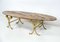 Italian Neoclassical Style Oval Coffee Table in Brass and Marble, 1950s 3