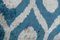 Federa Ikat in velluto blu, anni '70, set di 2, Immagine 2