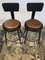 Vintage American Industrial Stools with Adjustable Height, 1950s, Set of 2 1