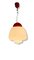 Italian Martinelli Luce Hanging Lamp in Opaline Glass and Laquered Metal, 1960s 2