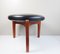 Vintage Danish Stool in Teak with Black Faux Leather Cover by Sven Ellekaer for Christian Linneberg, 1960s, Image 1