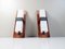 Mid-Century Wall Lamps in Teak and Opal Glass, 1960s, Set of 2 3