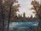 Escuela de artista francesa, escena de lago, finales de 1800, óleo sobre lienzo, enmarcado, Imagen 2