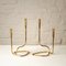 Danish Serpentine Candleholders in Brass from Illums Bolighus, 1960s, Set of 2 1