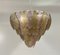 Lámpara de araña italiana Art Déco en dorado y rosa de cristal de Murano, década de 2000, Imagen 2
