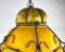 Zitronenförmiger italienischer Vintage Plafond Kronleuchter aus Glas, 1980er 2