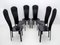 Postmodern Dining Chairs in Italian Leather, 1980s, Set of 6 2