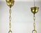 Vintage Deckenlampe aus vergoldetem Messing & Strukturglas, 1980er 6