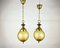 Vintage Ceiling Lamp in Gilt Brass and Textured Glass, Belgium, 1980s 2
