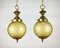 Vintage Ceiling Lamp in Gilt Brass and Textured Glass, Belgium, 1980s, Image 3