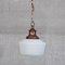 Mid-Century Opaline and Copper Pendant Lights, Set of 2 6