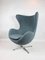 Vintage Egg Blue Boucle Swivel Chair, Image 9