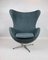 Vintage Egg Blue Boucle Swivel Chair, Image 1