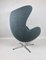 Vintage Egg Blue Boucle Swivel Chair, Image 8