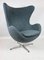 Vintage Egg Blue Boucle Swivel Chair, Image 2