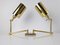 Double Arm Brass Sconce in the Style of W. Hansen, 1970s 1