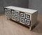 Mid-Century Italian Black and White Art Glass and Brass Sideboard, 1980s 9