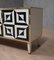 Mid-Century Italian Black and White Art Glass and Brass Sideboard, 1980s 7