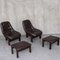 Mid-Century Brazilian Lounge Chair with Ottoman by Jean Gillon for Probel, 1960s, Set of 2 3