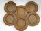 Vintage Round Rattan Placemats, 1970s, Set of 6 1