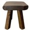 Brutalist Oak Chunky Stool, Netherlands, 1950s 9