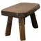 Brutalist Oak Chunky Stool, Netherlands, 1950s 2