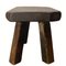 Brutalist Oak Chunky Stool, Netherlands, 1950s 3