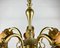 Vintage French Hanging Light in Gilt Brass & Colored Glass Lamp, 1980s 4