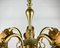 Vintage French Hanging Light in Gilt Brass & Colored Glass Lamp, 1980s, Image 4