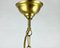 Lámpara colgante francesa vintage de latón dorado y vidrio coloreado, años 80, Imagen 5