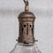 Lámpara colgante francesa antigua de latón y vidrio, Imagen 5