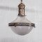 Lámpara colgante francesa antigua de latón y vidrio, Imagen 1