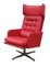 Red Leatherette Swivel Armchair, 1970s, Image 1