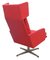 Red Leatherette Swivel Armchair, 1970s 5