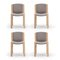 Chair 300 in Wood and Kvadrat Fabric by Joe Colombo for Karakter, Set of 4 2