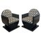 Art Deco Armchairs in Black Lacquer, Wood, Metal & Velvet, France, 1950s, Set of 2, Image 1
