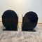 Art Deco Armchairs in Black Lacquer, Wood, Metal & Velvet, France, 1950s, Set of 2, Image 6