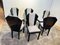 Art Deco Dining Chairs in Black Lacquer & Grey Fabric, France, 1930s, Set of 6 6