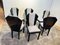 Art Deco Dining Chairs in Black Lacquer & Grey Fabric, France, 1930s, Set of 6, Image 6