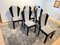 Art Deco Dining Chairs in Black Lacquer & Grey Fabric, France, 1930s, Set of 6 4