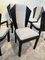 Art Deco Dining Chairs in Black Lacquer & Grey Fabric, France, 1930s, Set of 6 8