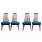 Danish Teak Model Eva Upholstered Dining Chairs attributed to Niels Kofoed, 1960s, Set of 4 2