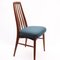 Danish Teak Model Eva Upholstered Dining Chairs attributed to Niels Kofoed, 1960s, Set of 4 4