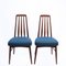 Danish Teak Model Eva Upholstered Dining Chairs attributed to Niels Kofoed, 1960s, Set of 4 1